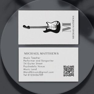 Gitarrenmusik-Tutor professioneller Musiker QR-Cod Visitenkarte