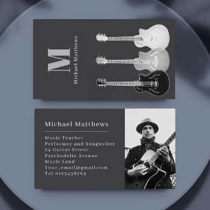 Gitarrenmusiklehrer Berufsmusiker Foto Visitenkarte