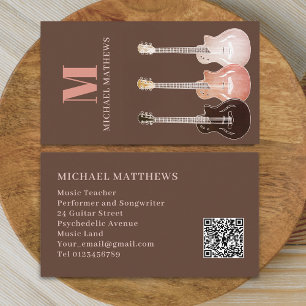 Gitarrenmusiklehrer Berufsmusiker QR-Code Visitenkarte