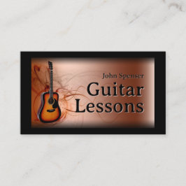Gitarrenmusiklehrer Brown Business Card Visitenkarte