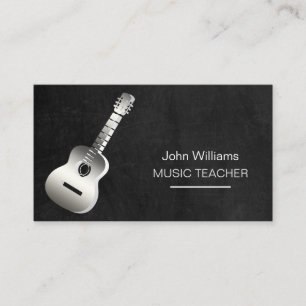 Gitarrenmusiklehrer DJ Player Musician Blackboard Visitenkarte