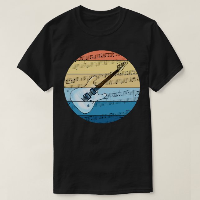 Gitarrenmusiknotation Gitarrist Musiker T-Shirt (Design vorne)