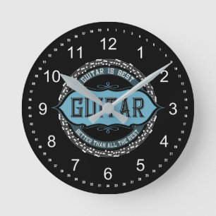 Gitarrenmusiknoten Kreis Runde Wanduhr