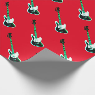 Gitarrenmuster der elektrischen Basis in Schwarz u Geschenkpapier