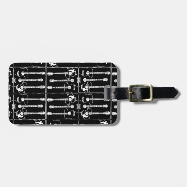 Gitarrenmuster Gepäckanhänger (Vorderseite horizontal)