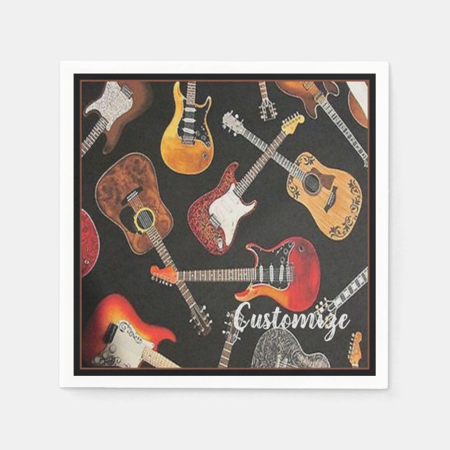 Gitarrenmuster Papier Napkins Serviette (Vorderseite)