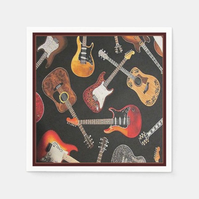 Gitarrenmuster Papier Napkins Serviette (Vorderseite)