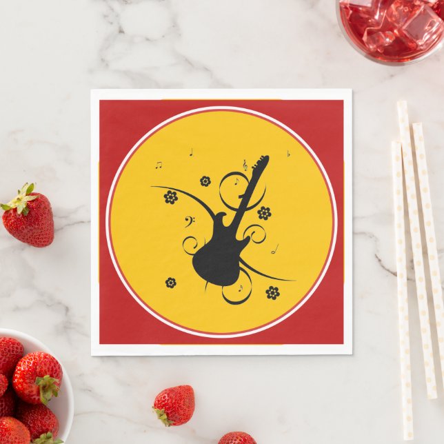 Gitarrenpapier Napkin Serviette (Beispiel)