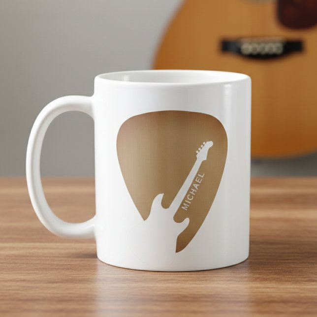 Gitarrenplektrum Gitarrist Musiker Kaffeetasse (Von Creator hochgeladen)