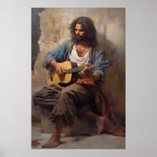 Gitarrenposter Pantoletten Kunst, Dichtung und Mus Poster