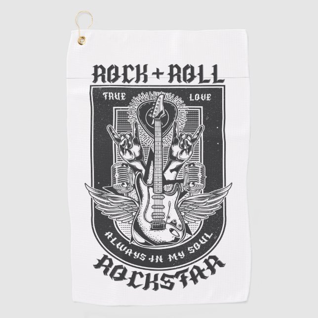 Gitarrenrock-Design Golfhandtuch (Vorderseite)