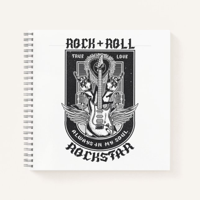 Gitarrenrock-Design Notizbuch (Vorderseite)