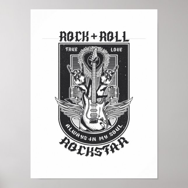 Gitarrenrock-Design Poster (Vorne)