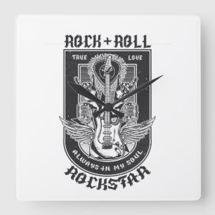 Gitarrenrock-Design Quadratische Wanduhr