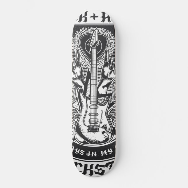 Gitarrenrock-Design Skateboard (Vorderseite)