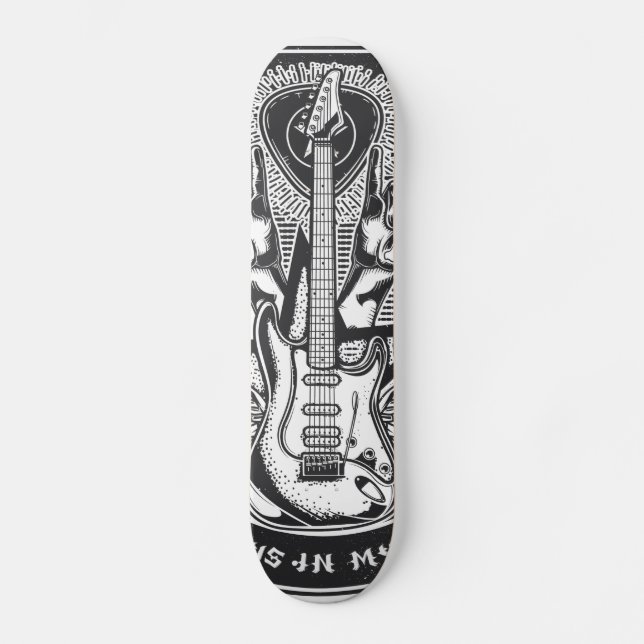 Gitarrenrock-Design Skateboard (Vorderseite)