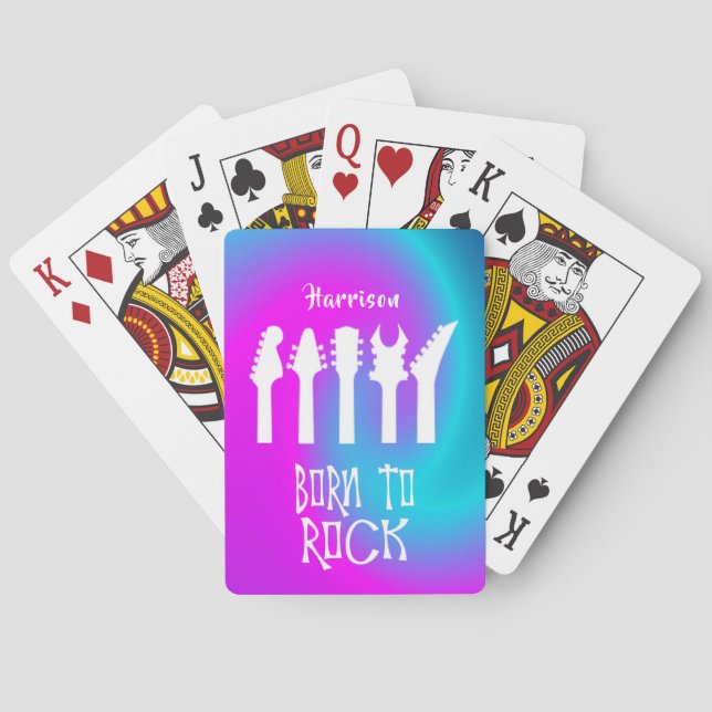 Gitarrenrock Music Personalisiert Spielkarten (Rückseite)