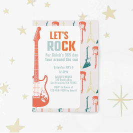 Gitarrenrock und Roll Music Rockstar Erstgeburtsta Einladung