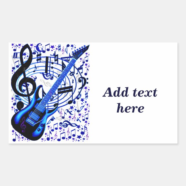 Gitarrenrocker_ Rechteckiger Aufkleber (Vorderseite)