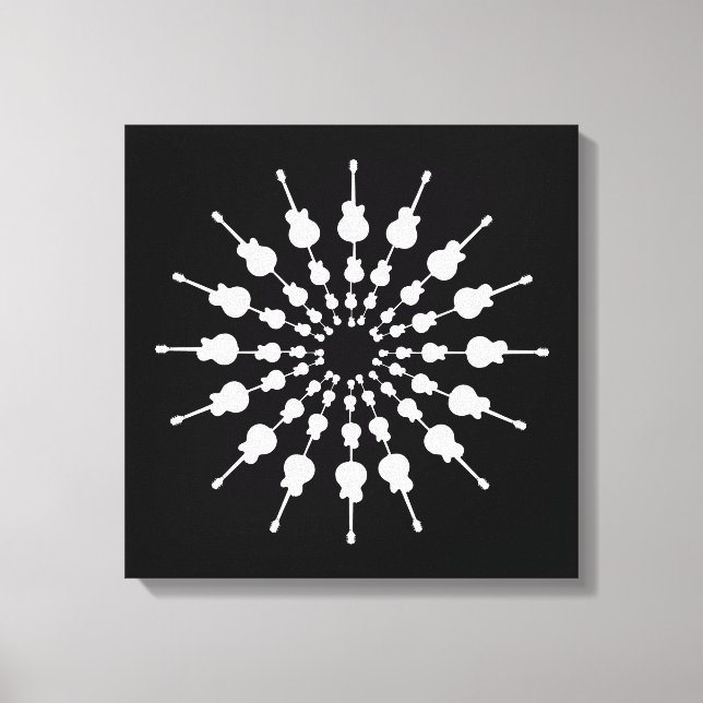 Gitarrenrundmandala Leinwanddruck (Vorderseite)