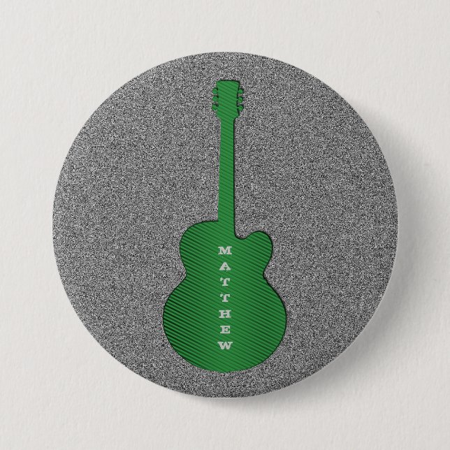 Gitarrenschaltfläche gestrichen, grün button (Vorderseite)
