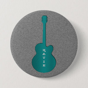 Gitarrenschaltfläche gestrichen, türkis button