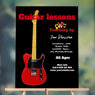 Gitarrenschule Modernes Schwarzes Akryllisches Zei Acrylschild