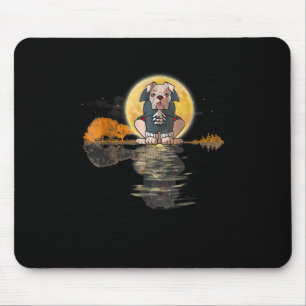 Gitarrensee Halloween Beängstigender Bulldog-Mond Mousepad