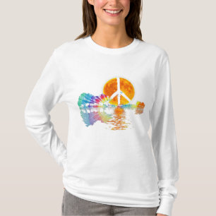 Gitarrensee Schatten Frieden Liebe Gitarre Hippie T-Shirt