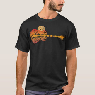 Gitarrensee Schattenreflexionen Mond Liebe Gitarre T-Shirt