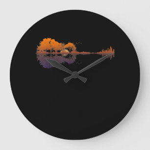 Gitarrensee Shadow Liebe Gitarre - Musikfans Große Wanduhr