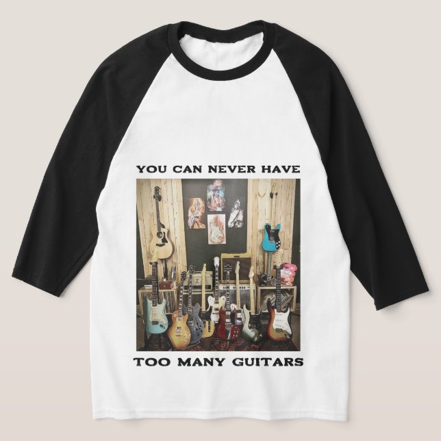 Gitarrenshirt Du kannst nie zu viele Gitarren habe T-Shirt (Ablage )