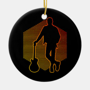 Gitarrenspieler Männer E-Gitarre Keramik Ornament