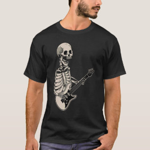 Gitarrenspieler Retro Skull Skelettin Gitarrist Mu T-Shirt