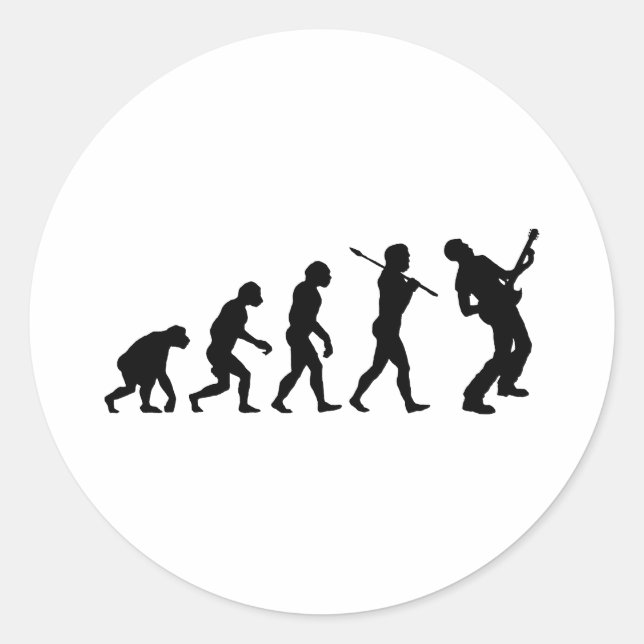 Gitarrenspieler Runder Aufkleber (Vorderseite)