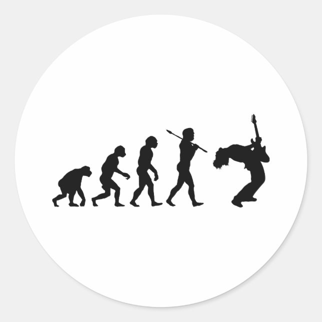 Gitarrenspieler Runder Aufkleber (Vorderseite)