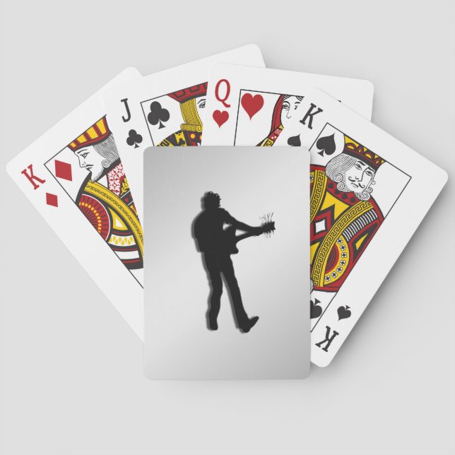 Gitarrenspieler-Silber Spielkarten (Rückseite)
