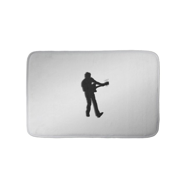 Gitarrenspieler Silver Badematte (Vorderseite)