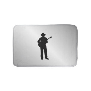 Gitarrenspieler Silver Badematte