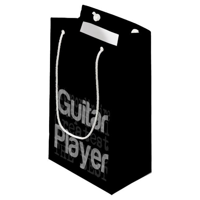 Gitarrenspielerextraordinator Kleine Geschenktüte (Vorderseite Schrägansicht)