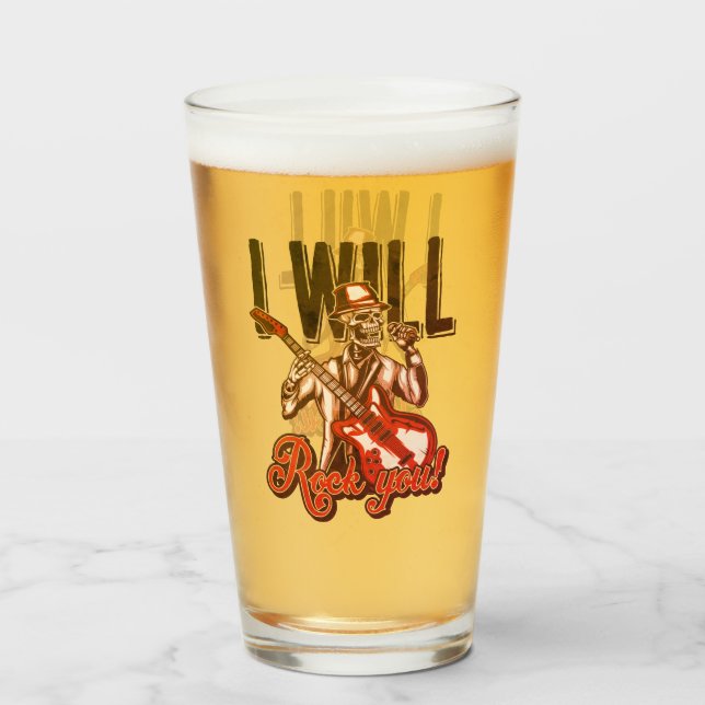 Gitarrenspielerin Musiker Ich rock you Beer Glas (Vorne (Gefüllt))