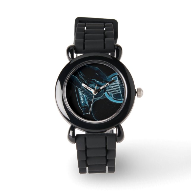 Gitarrenspielermusik Lover Armbanduhr (Vorderseite)