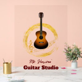 Gitarrenstudio Elegantes transparentes Akryllische Acrylschild