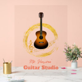 Gitarrenstudio Elegantes transparentes Akryllische Acrylschild