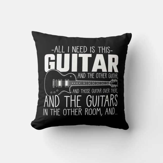 Gitarrensüchtige Musikermusikinstrumentenhorte Kissen (Vorderseite)