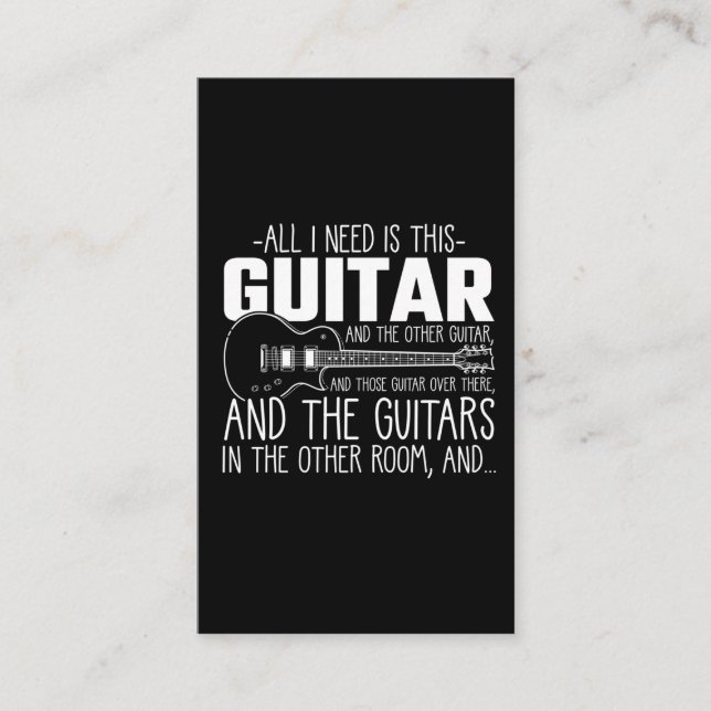 Gitarrensüchtige Musikermusikinstrumentenhorte Visitenkarte (Vorderseite)