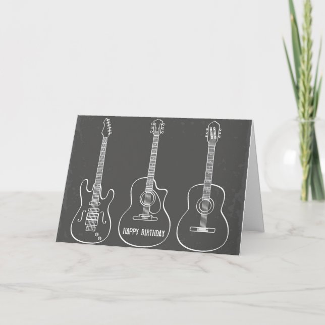 Gitarrentrio Retro Grunge Musik Geburtstag Karte (Vorderseite)