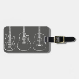 Gitarrentrio-Retro-Musik Gepäckanhänger