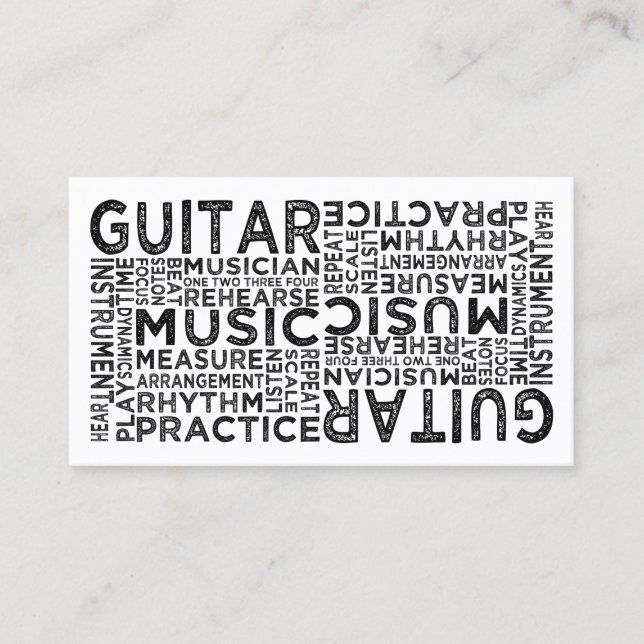 Gitarrentypografie Visitenkarte (Vorderseite)