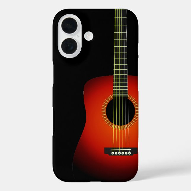 Gitarrenuntergrund iPhone 16 Hülle (Rückseite)